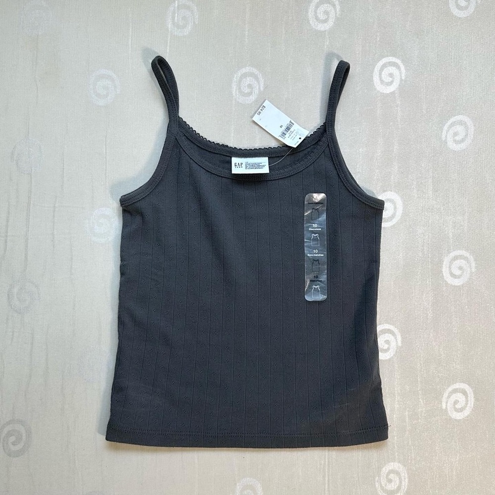 dark grey Gap pointelle scallop cami tank top size XS-S